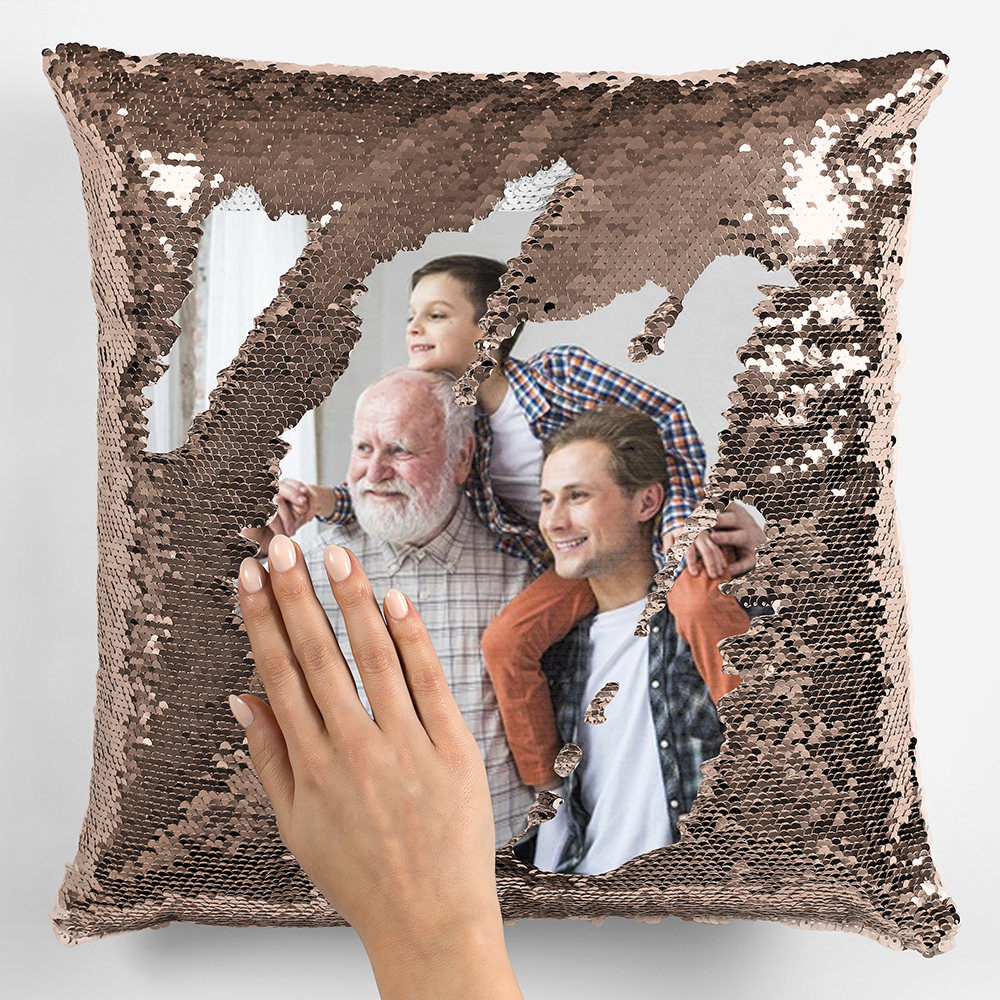 Photo Upload Sequin Cushion