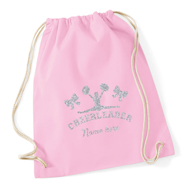 Silhouette Cheerleading Drawstring Bag