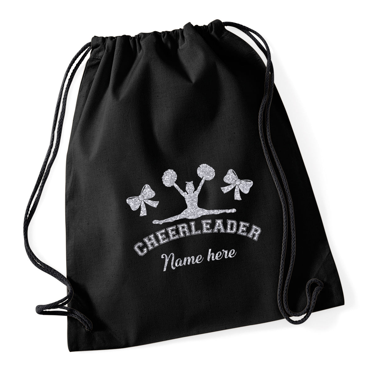 Silhouette Cheerleading Drawstring Bag