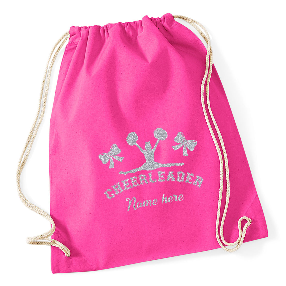 Silhouette Cheerleading Drawstring Bag