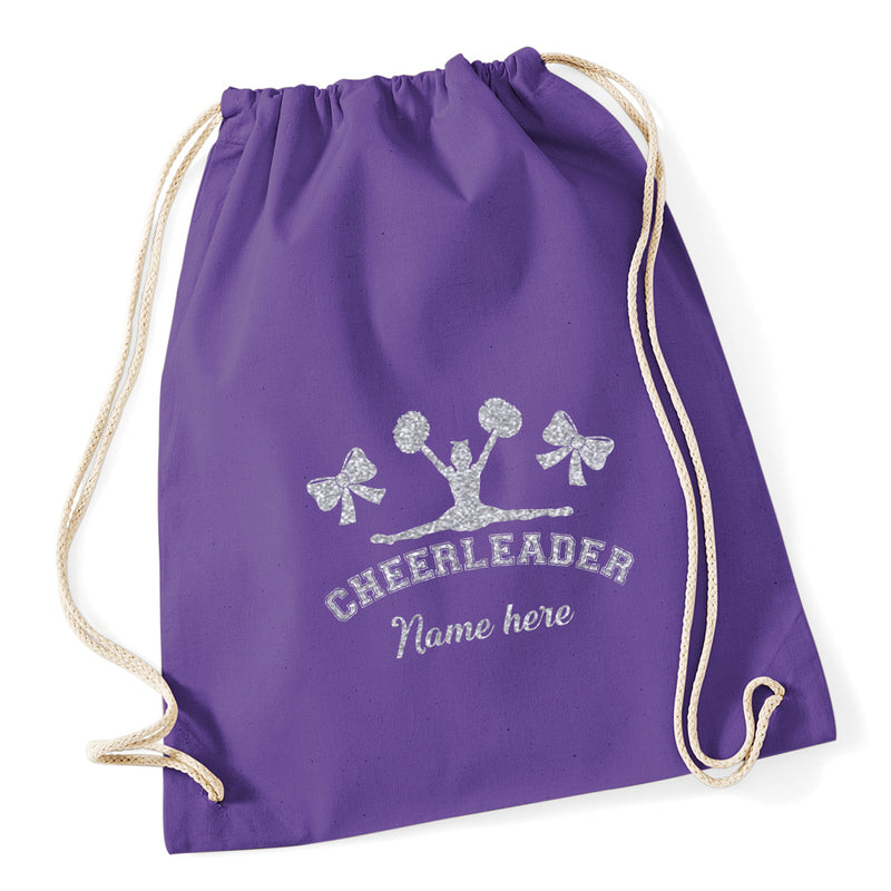 Silhouette Cheerleading Drawstring Bag