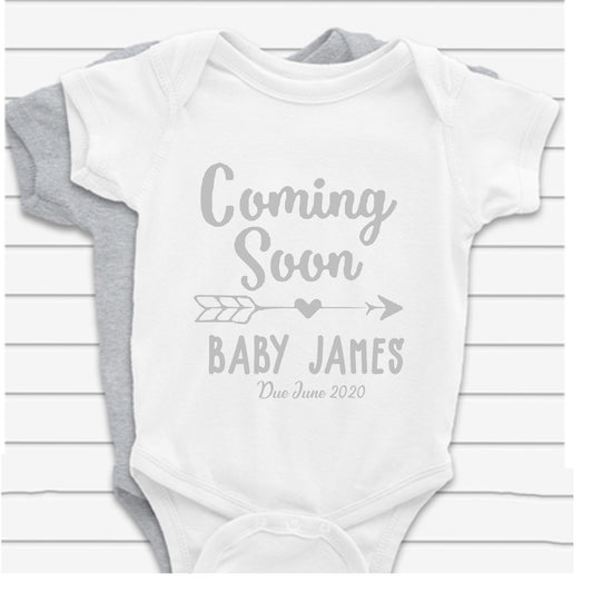 Coming Soon Name Baby Vest
