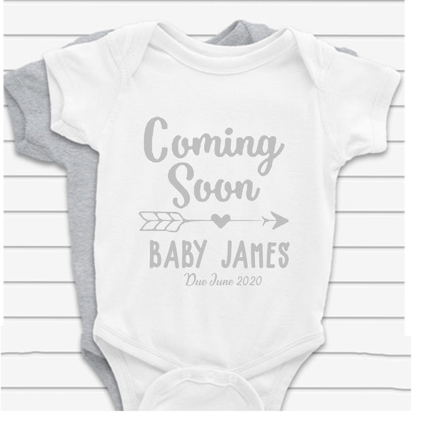 Coming Soon Name Baby Vest