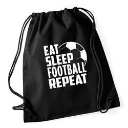 Eat Sleep Football Repeat Drawstring Bag