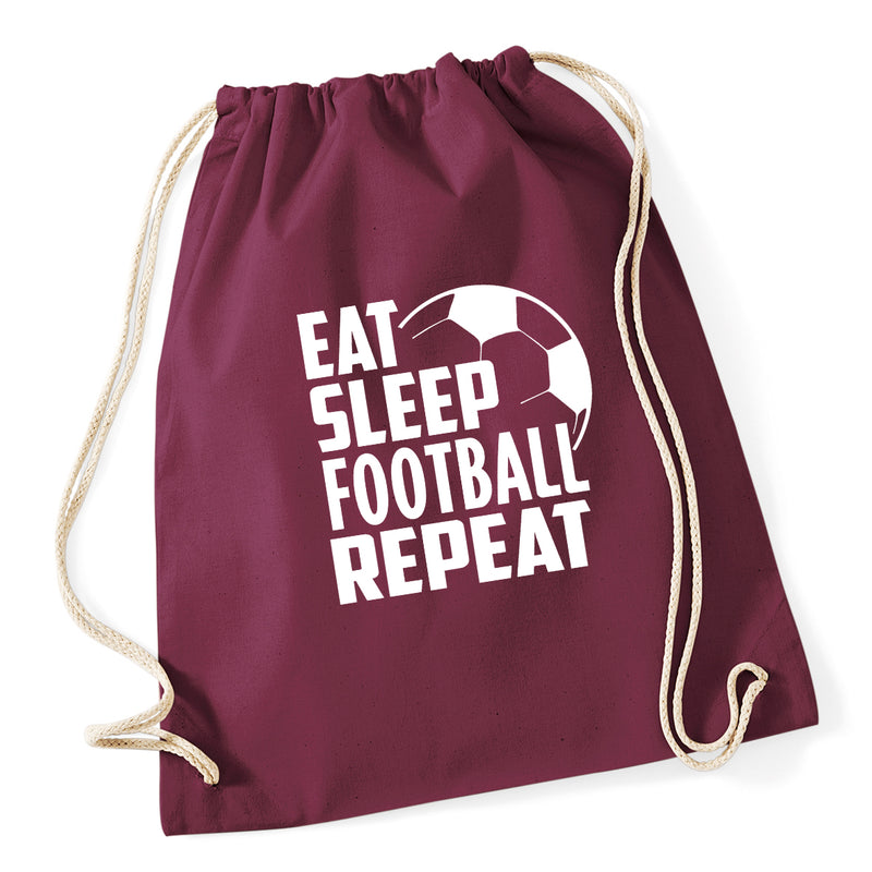 Eat Sleep Football Repeat Drawstring Bag