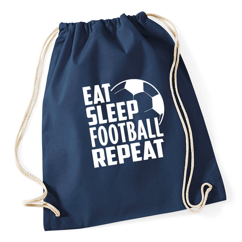 Eat Sleep Football Repeat Drawstring Bag