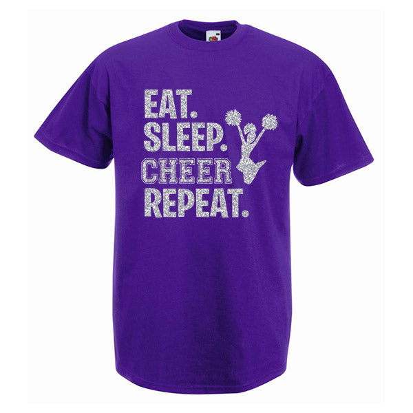 Eat Sleep Cheer Repeat Cheerleading Tshirt