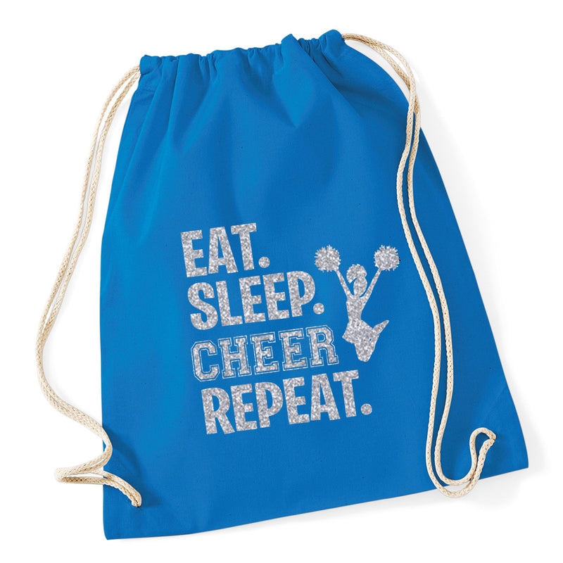 Eat Sleep Cheer Repeat Cheerleading Drawstring Bag