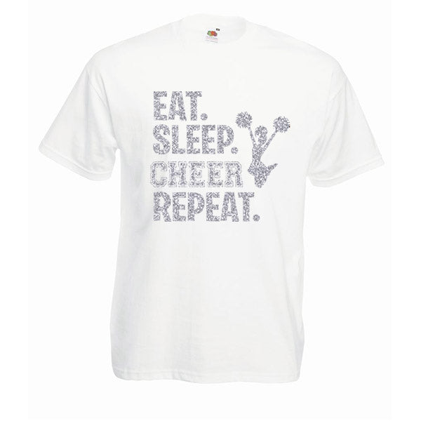 Eat Sleep Cheer Repeat Cheerleading Tshirt