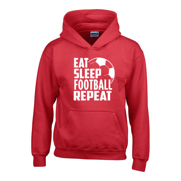 Eat Sleep Football Repeat Childrens Personalised Hoody