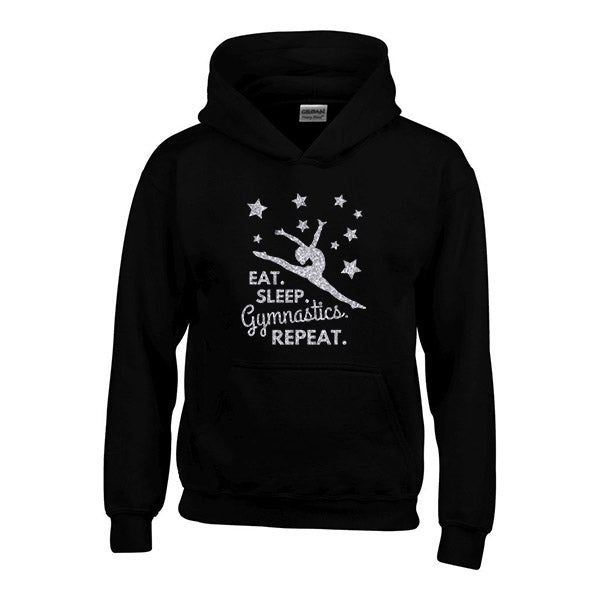 Eat Sleep Gymnastics Repeat Personalised Hoodie