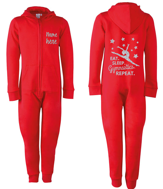Eat Sleep Gymnastics Repeat Personalised Onesie