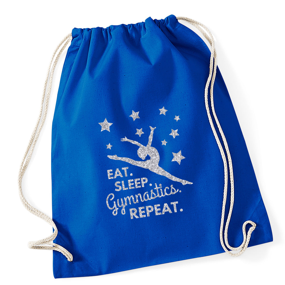 Eat Sleep Gymnastics Repeat Drawstring Bag