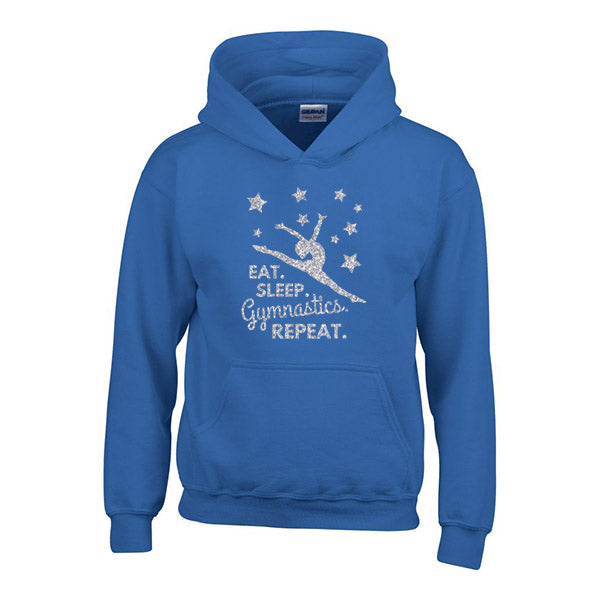 Eat Sleep Gymnastics Repeat Personalised Hoodie