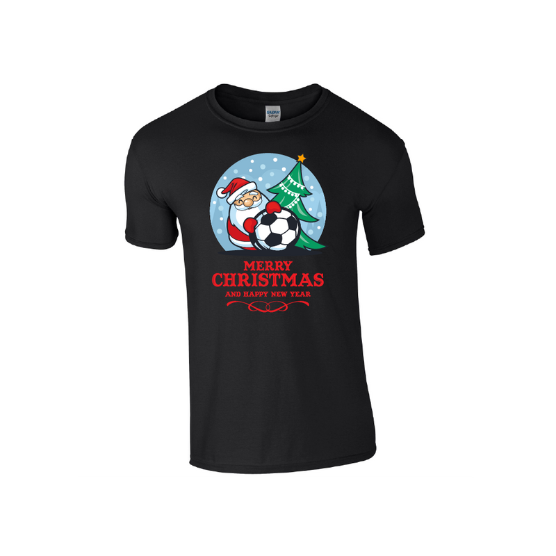 Football Santa Merry Christmas - Christmas Tshirt
