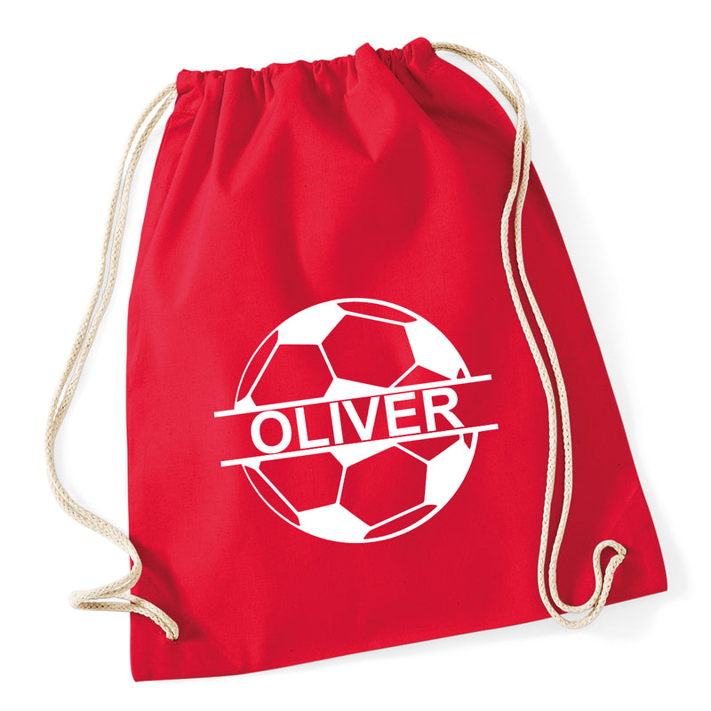 Football Personalised Drawstring Bag