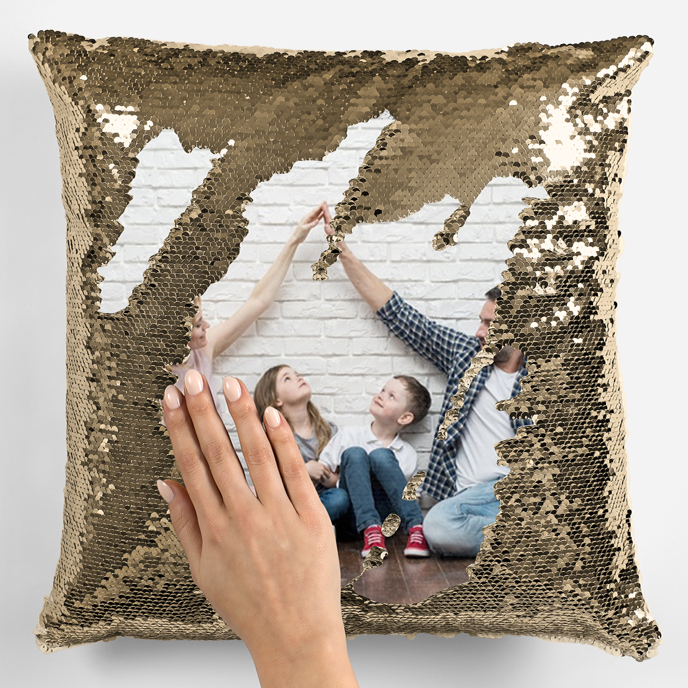 Photo Upload Sequin Cushion