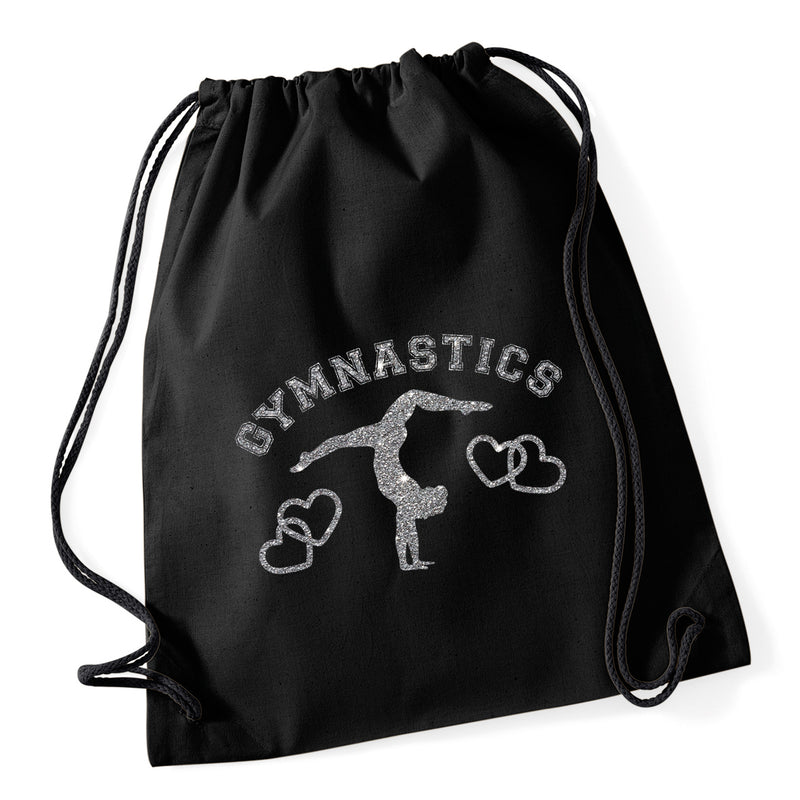 Gymnastics Hearts Drawstring Bag