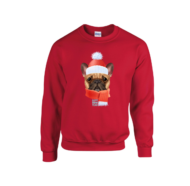 Pug 'Happy New Year' Christmas Jumper