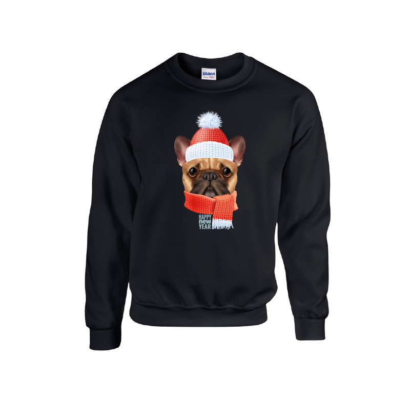 Pug 'Happy New Year' Christmas Jumper