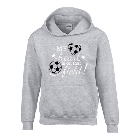 My Heart is on that field - Childrens Personalised football hoody