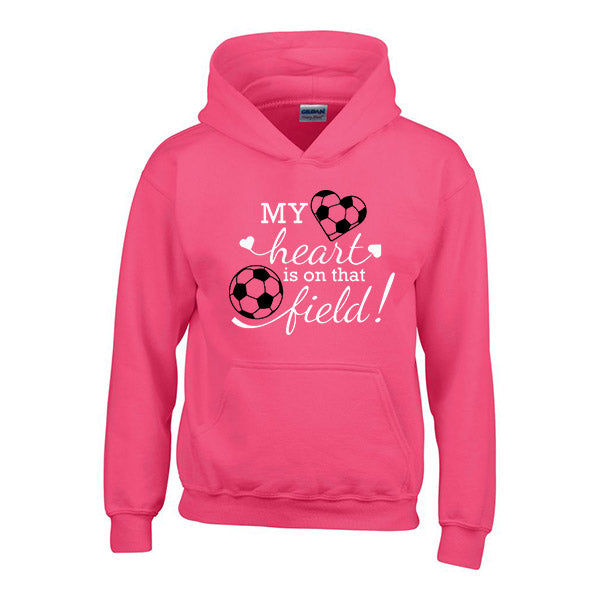My Heart is on that field - Childrens Personalised football hoody