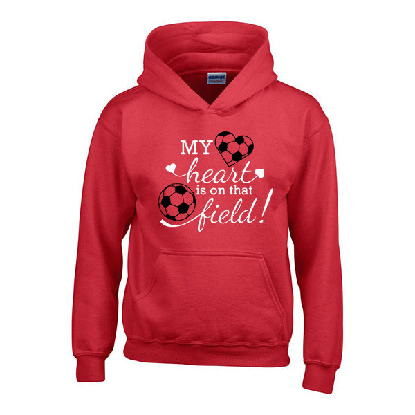 My Heart is on that field - Childrens Personalised football hoody