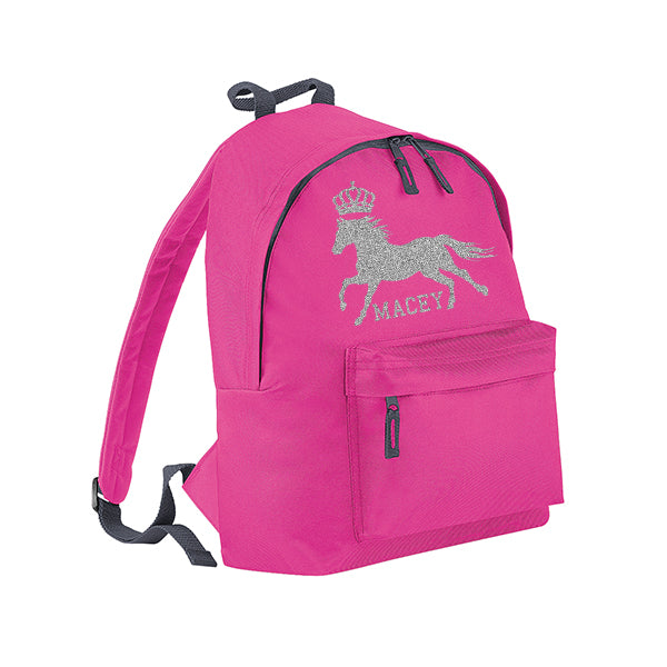 Crown Horse Riding Personalised Rucksack