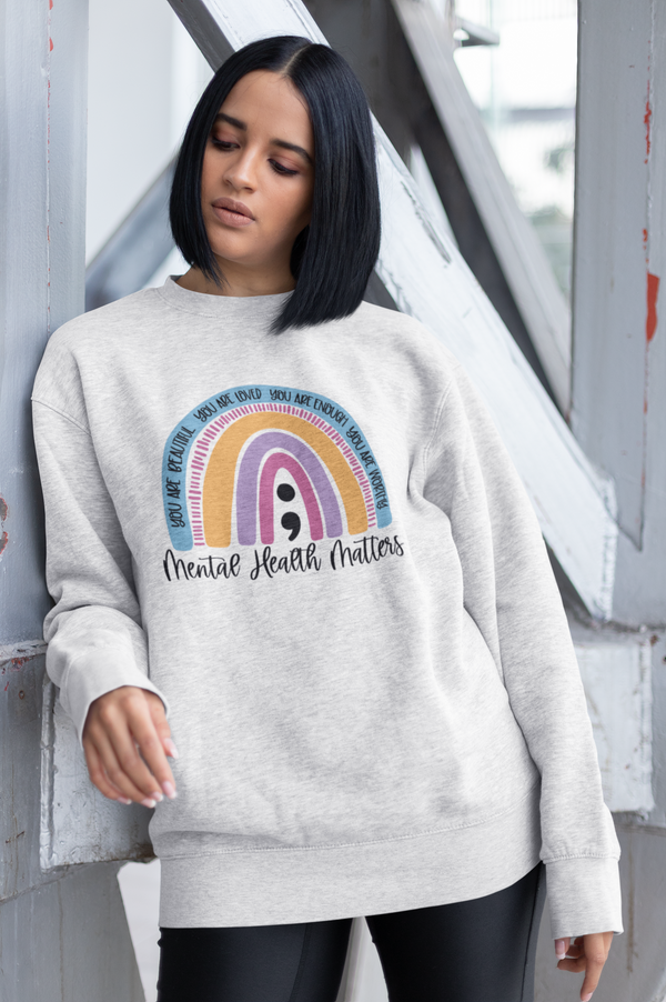 Mental Health Matters Rainbow sweater