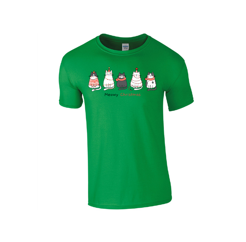 Cat Line 'Meowy Christmas' v2 - Christmas Tshirt