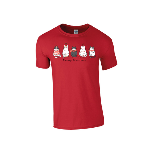 Cat Line 'Meowy Christmas' v2 - Christmas Tshirt