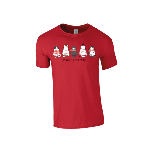 Cat Line 'Meowy Christmas' v2 - Christmas Tshirt