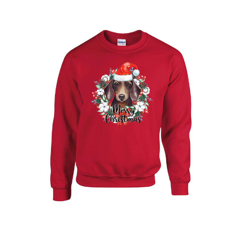 Dachshund Merry Christmas Christmas Jumper K n M s Embroidery Ltd