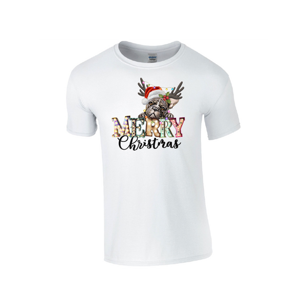 Merry Christmas Pug Dog Design - Christmas Tshirt