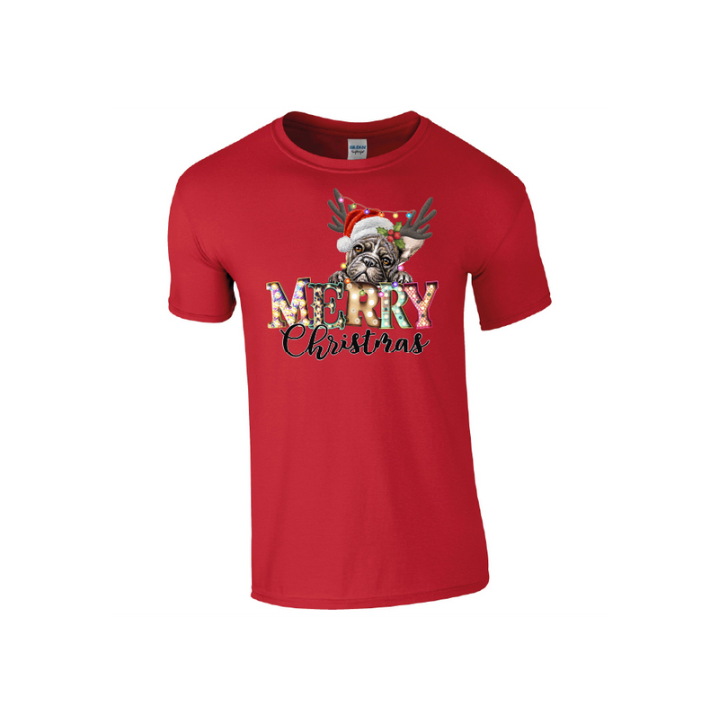 Merry Christmas Pug Dog Design - Christmas Tshirt