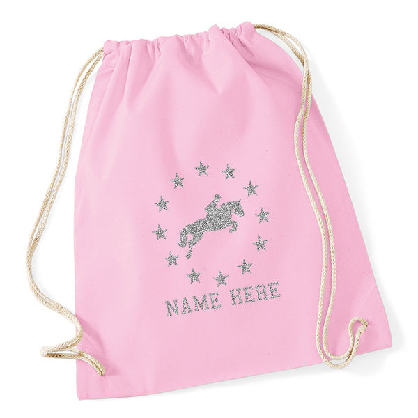 Stars Horse Riding Drawstring Bag