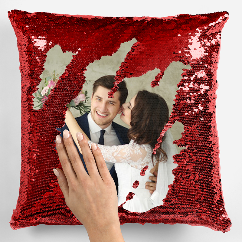 Photo Upload Sequin Cushion