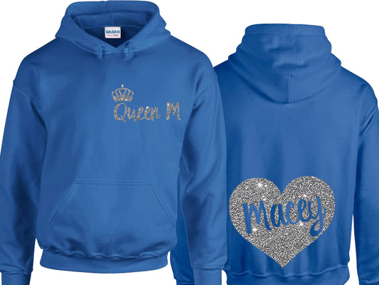 Personalised Glitter Heart Hoody