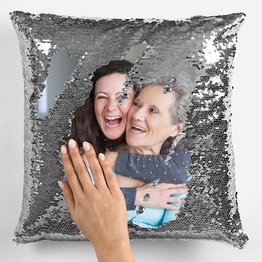 Photo Upload Sequin Cushion