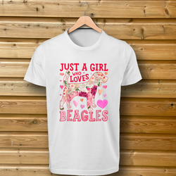 Just a Girl Who Loves Beagles Dog Tshirt