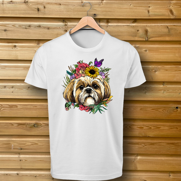 Shih Tzu Flowers Dog Tshirt