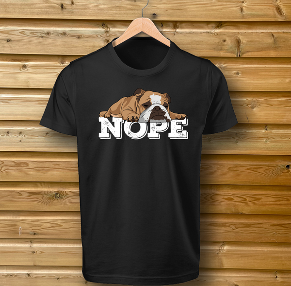 English Bulldog 'Nope' Dog Tshirt