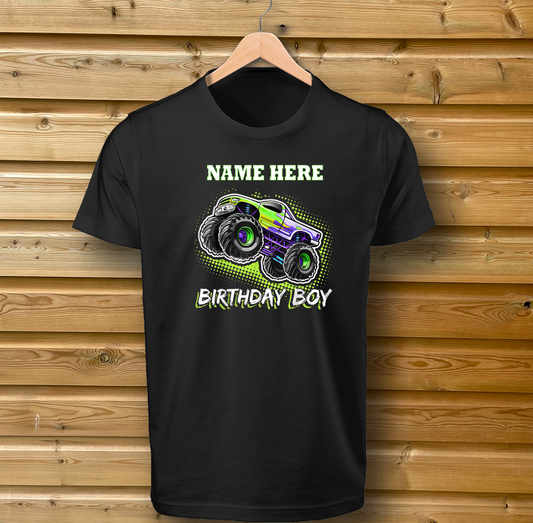 Personalised Birthday Boy Truck Tshirt