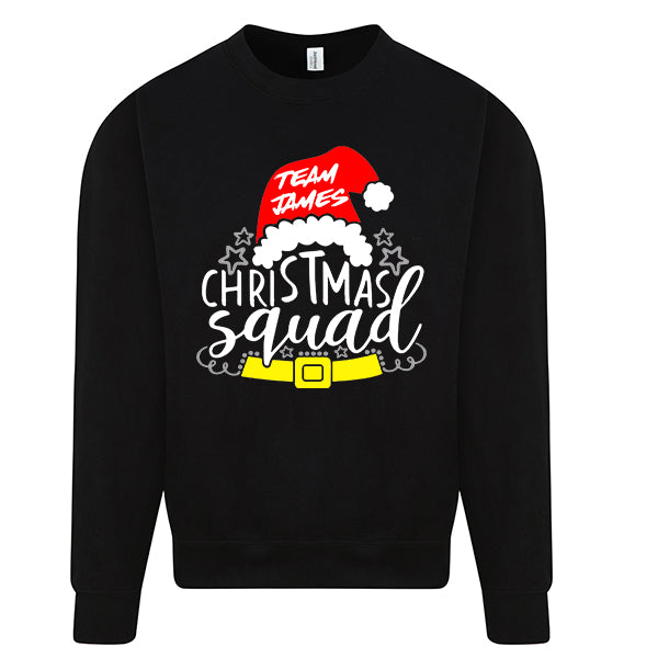 Adults - Team James Christmas Squad - Personalised Christmas Jumper