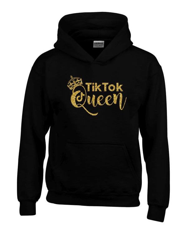 Personalised Glitter Tik Tok Queen Hoody