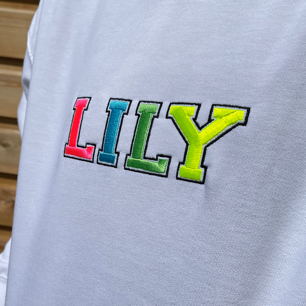 Personalised Embroidered Neon Hoodie