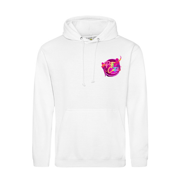 Party Central Fitness White Hooded Jumper