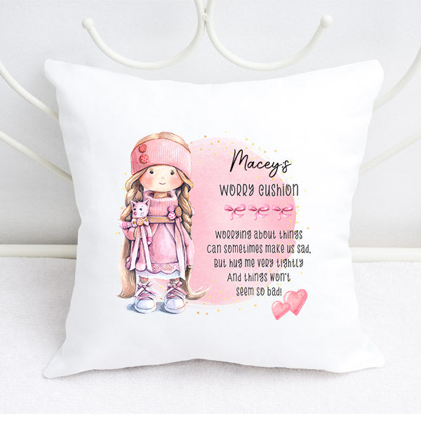 Girls Personalised Worry Cushion